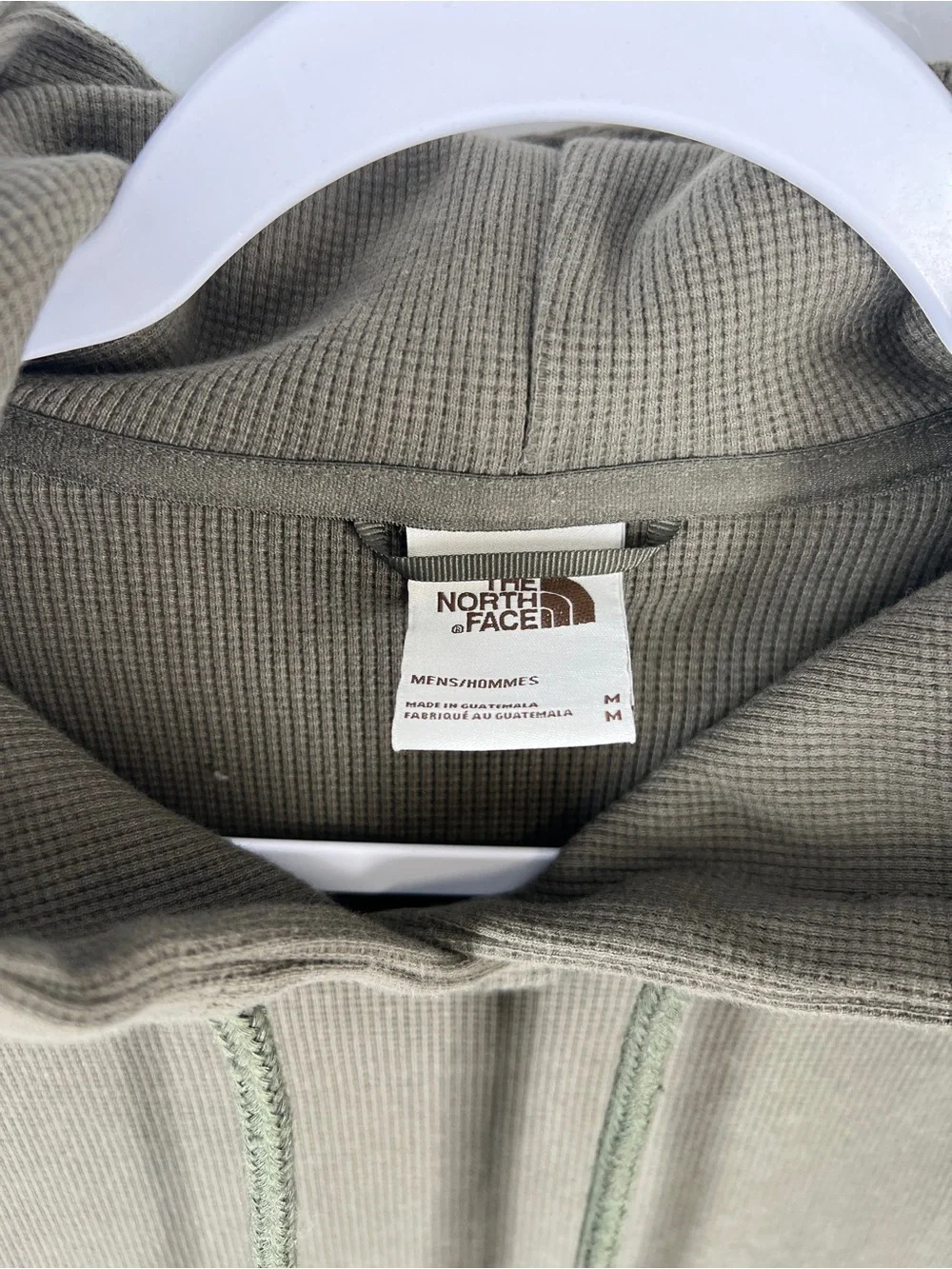 The North Face Men’s Waffle Hoodie Thyme Green Medium A7WS8